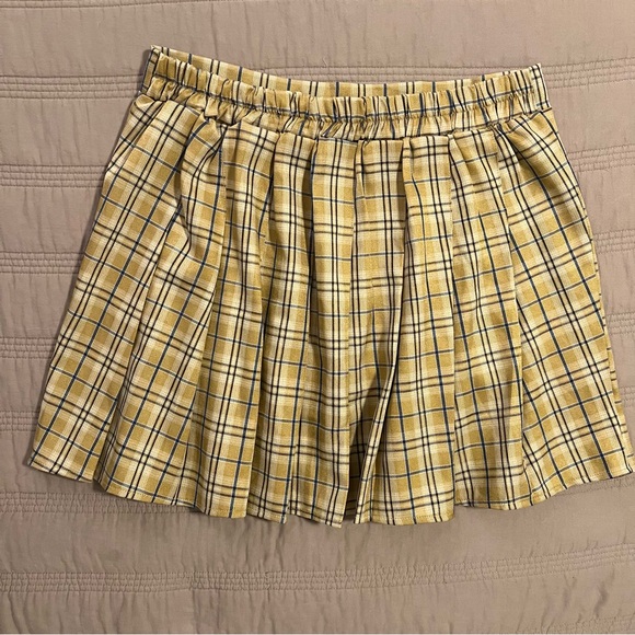 Cotton Candy Yellow Plaid Mini Skirt - Picture 4 of 4